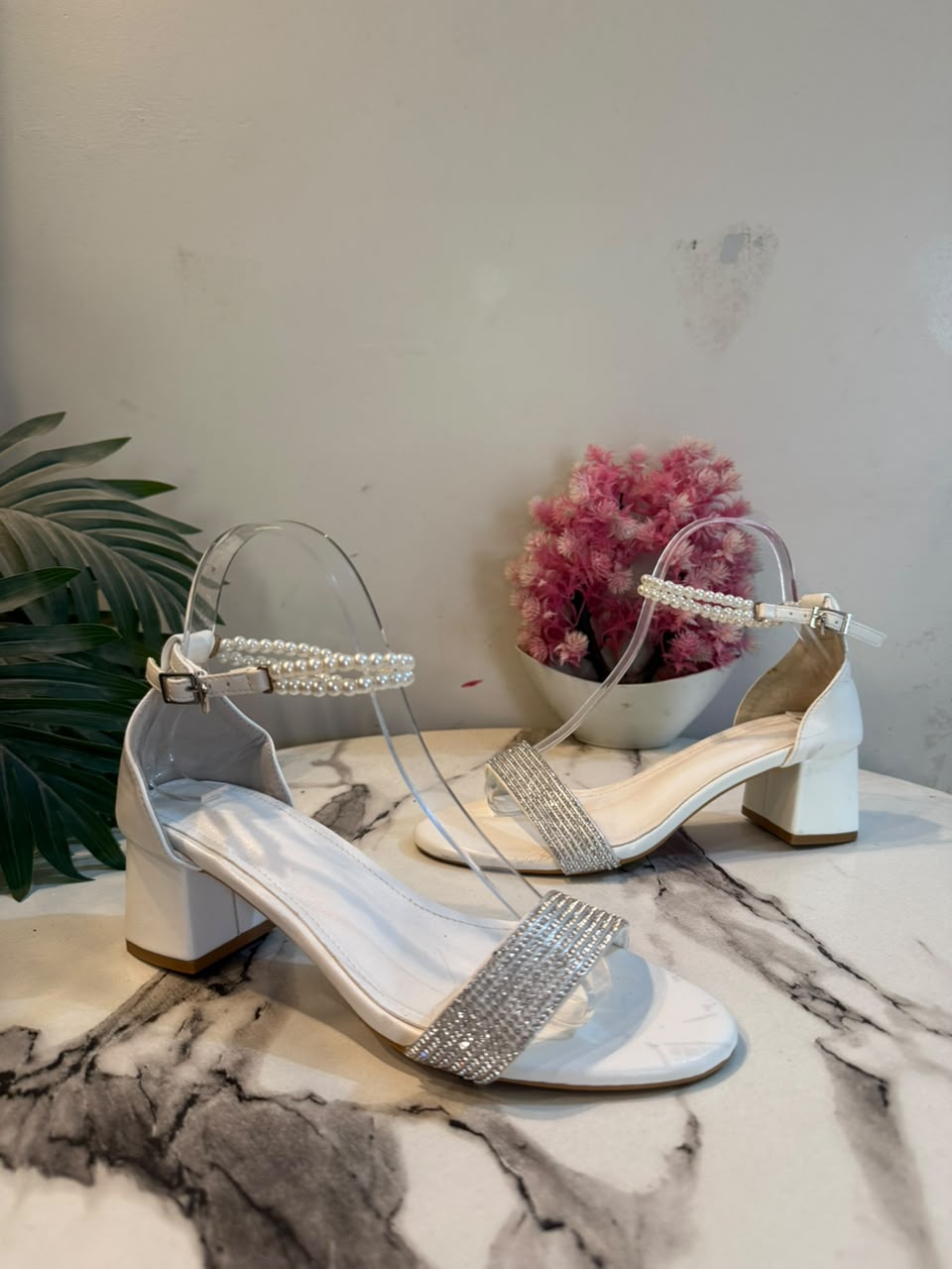 White block heel