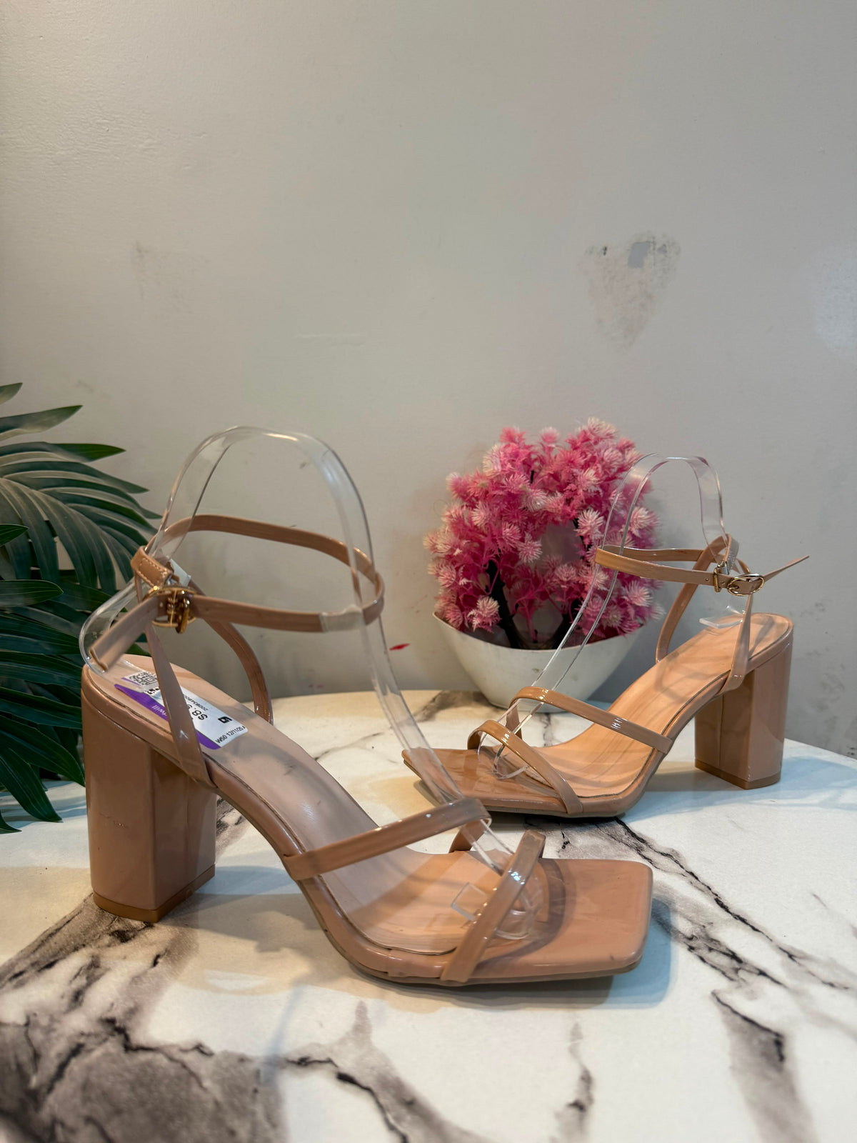 Brown block heel