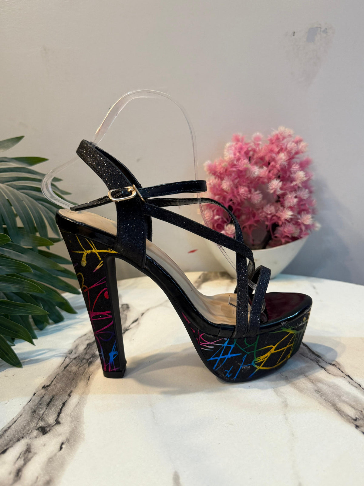Black pencil heel