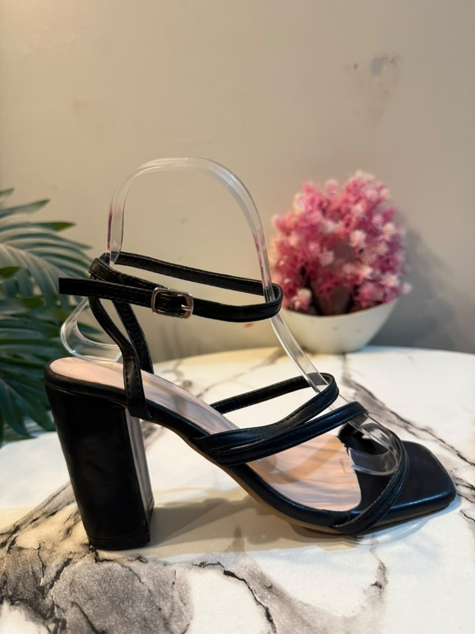 Black block heel