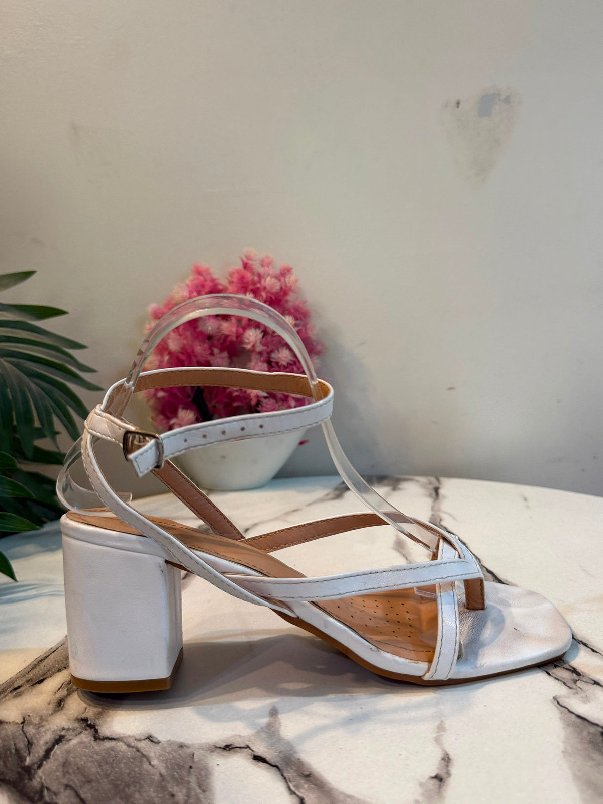 White block heel
