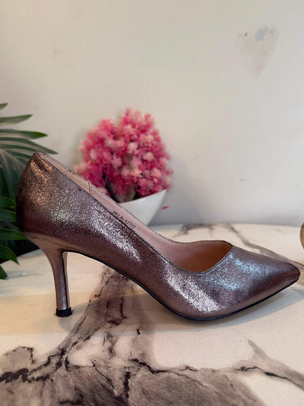 Silver coat shoes