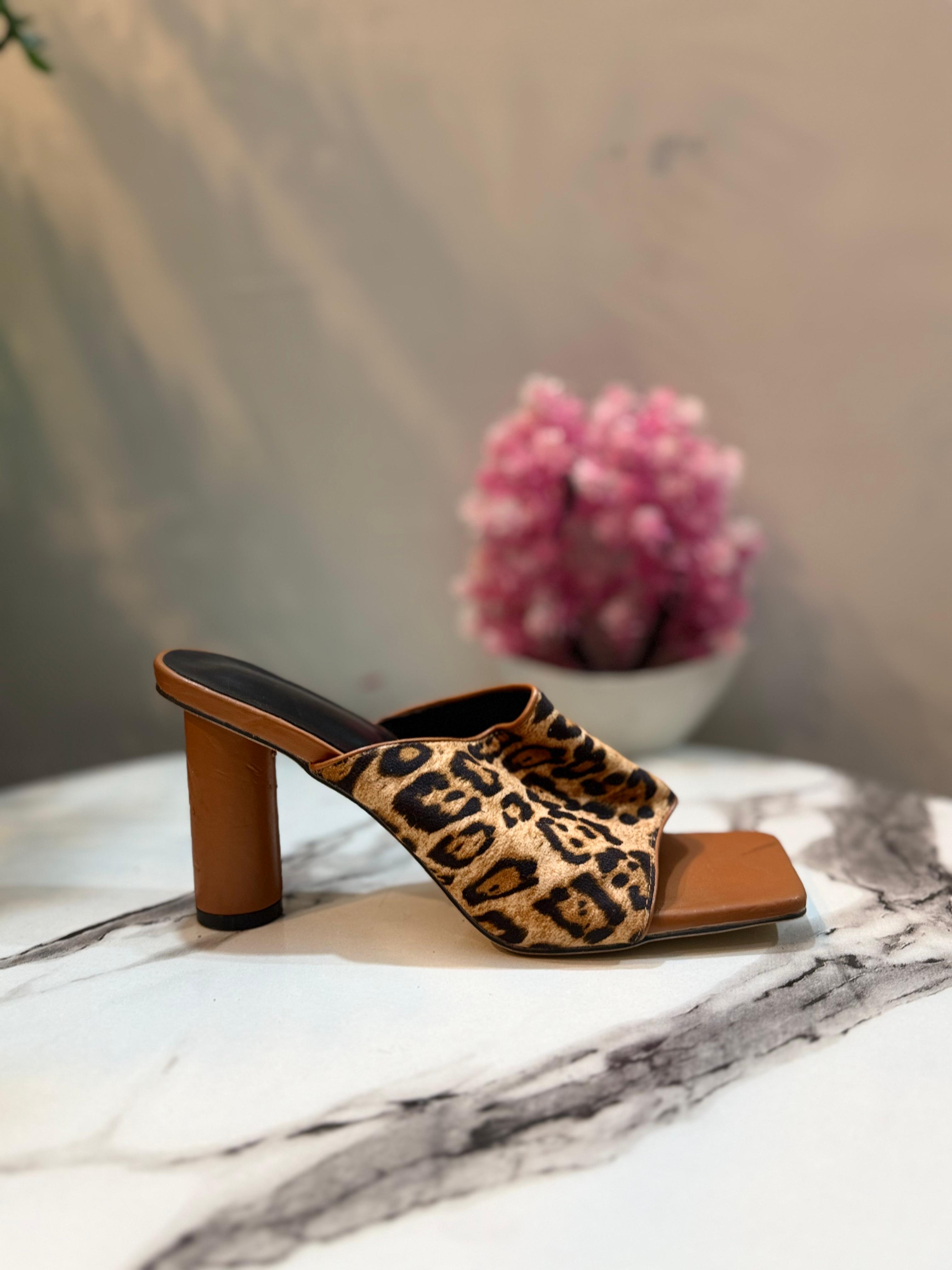 Cheetah print block heel