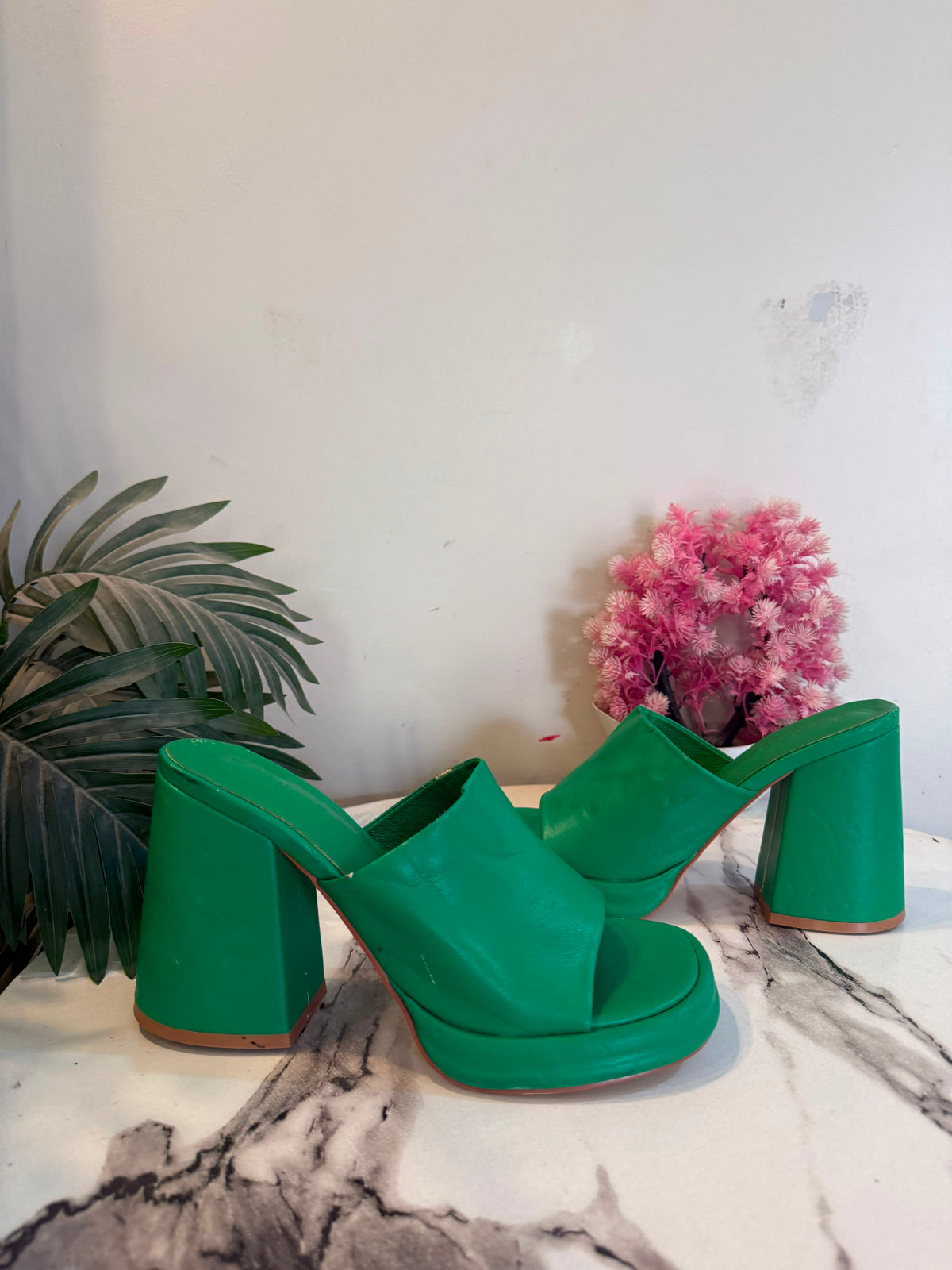 Green block heel