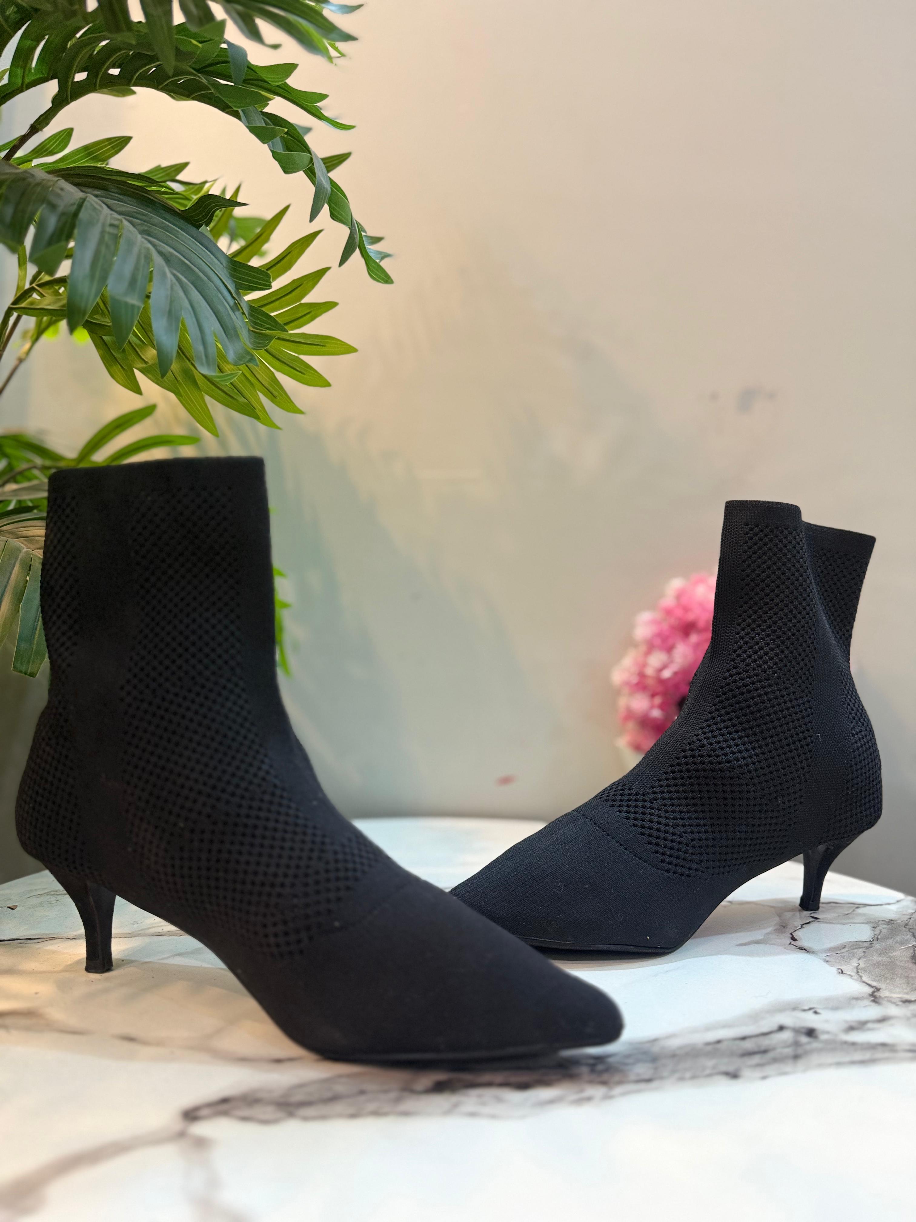 Black suede ankle boot (unknown)