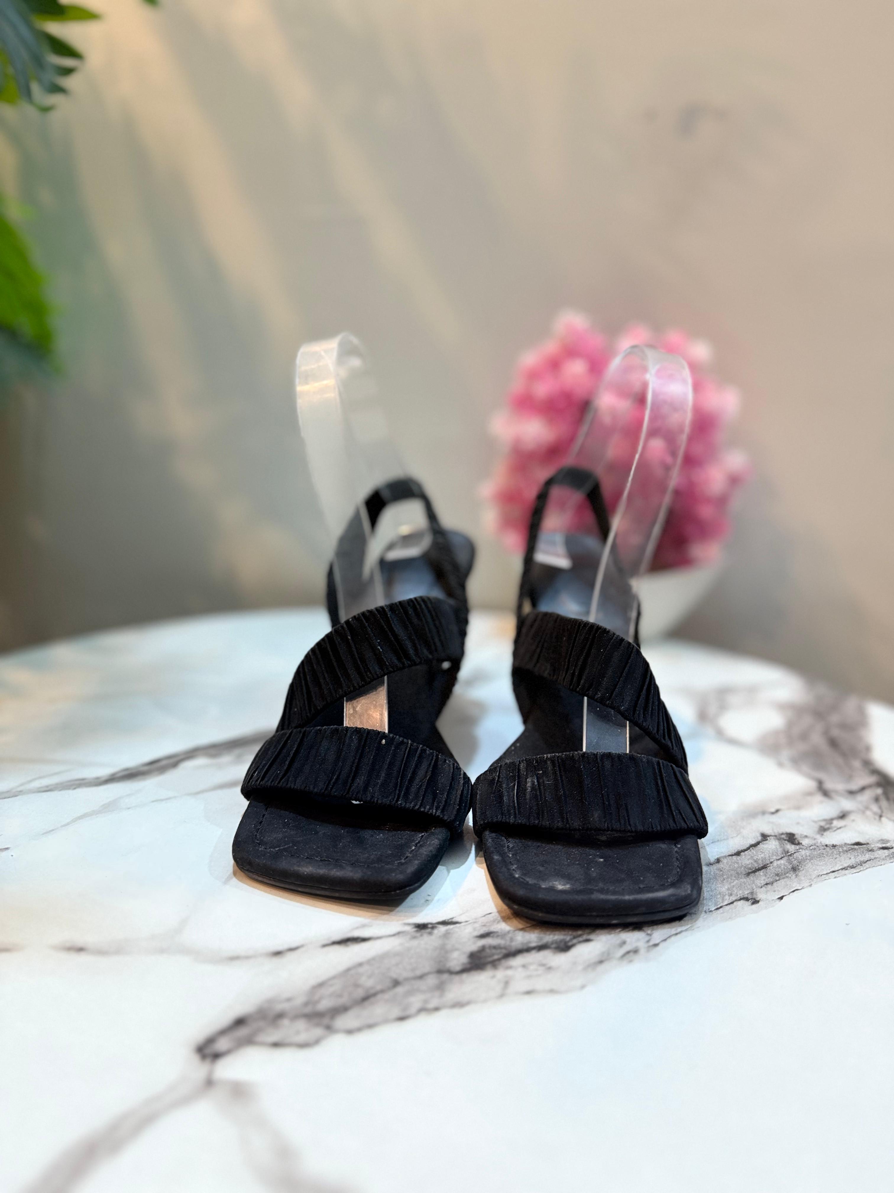 Black kitten heel