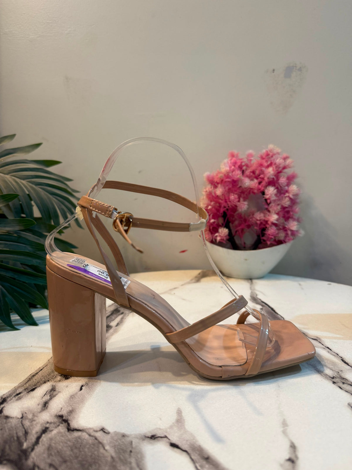 Brown block heel