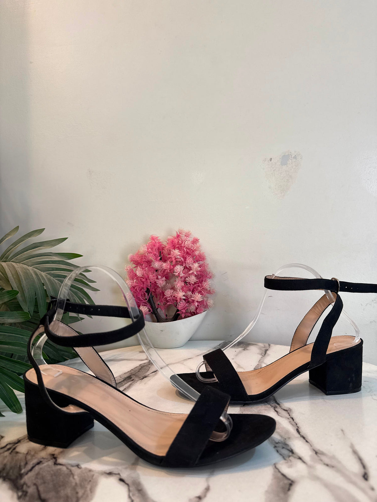 Black kitten heel