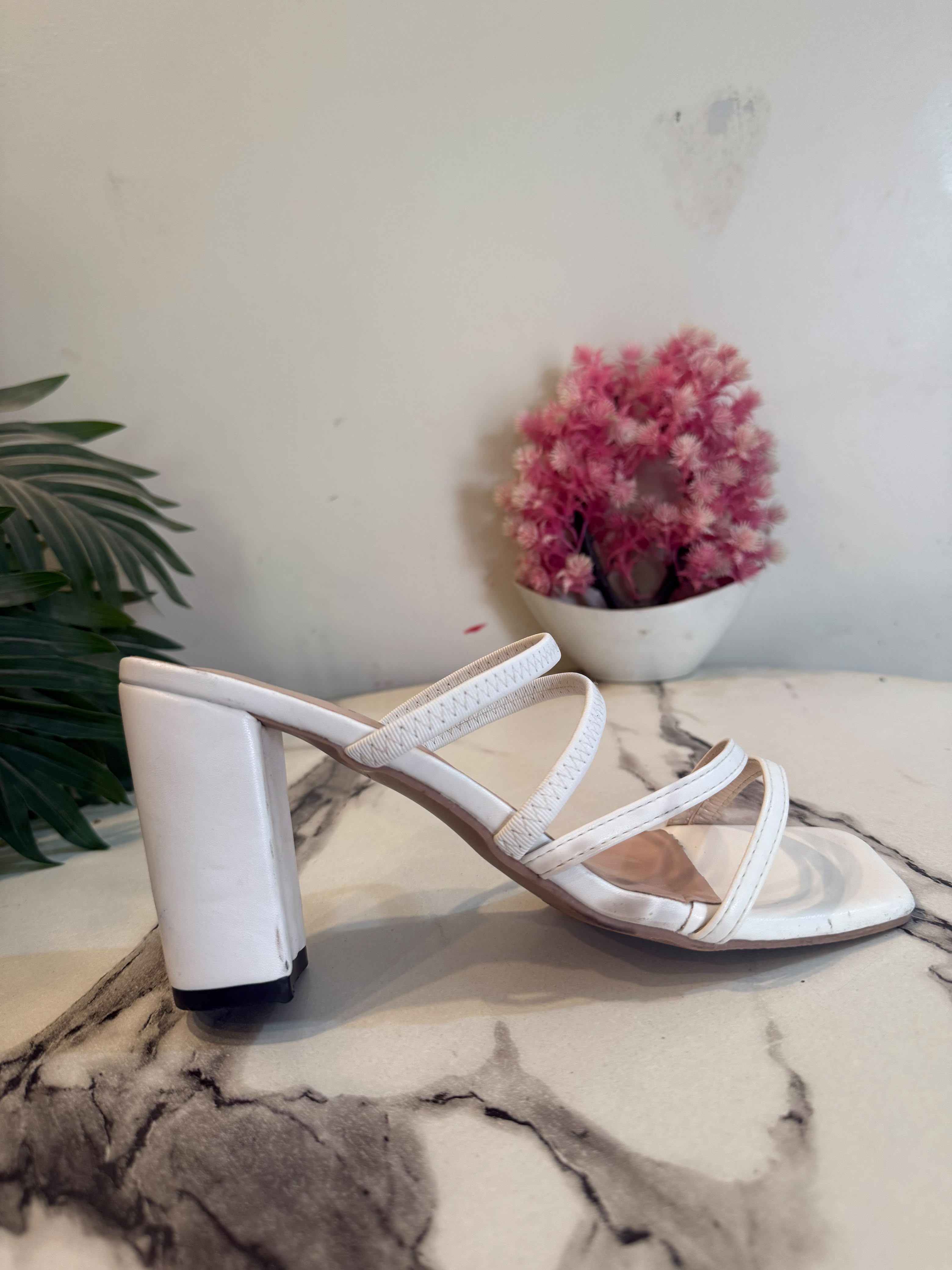 White block heel