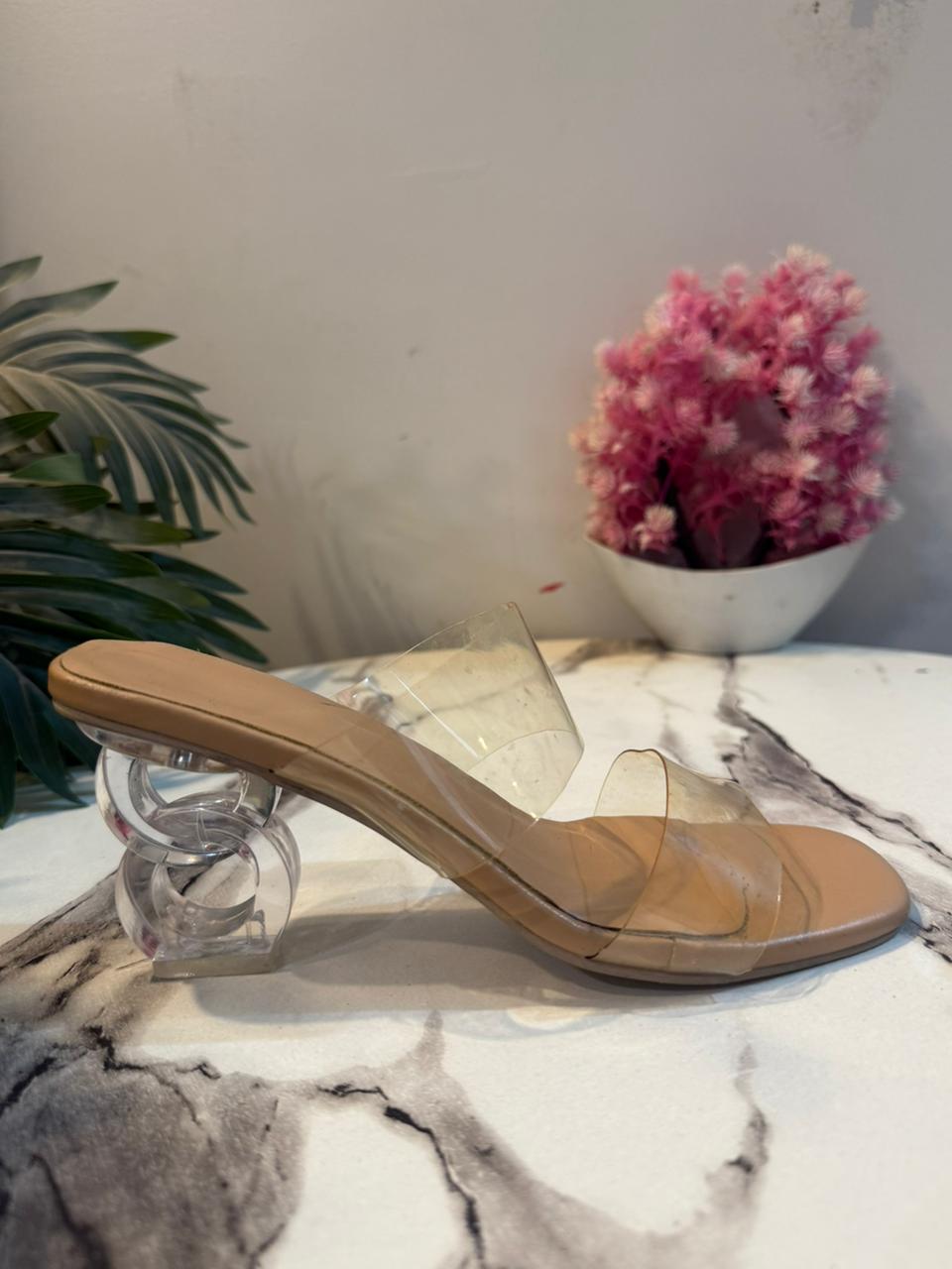 Skin transparent kitten heel