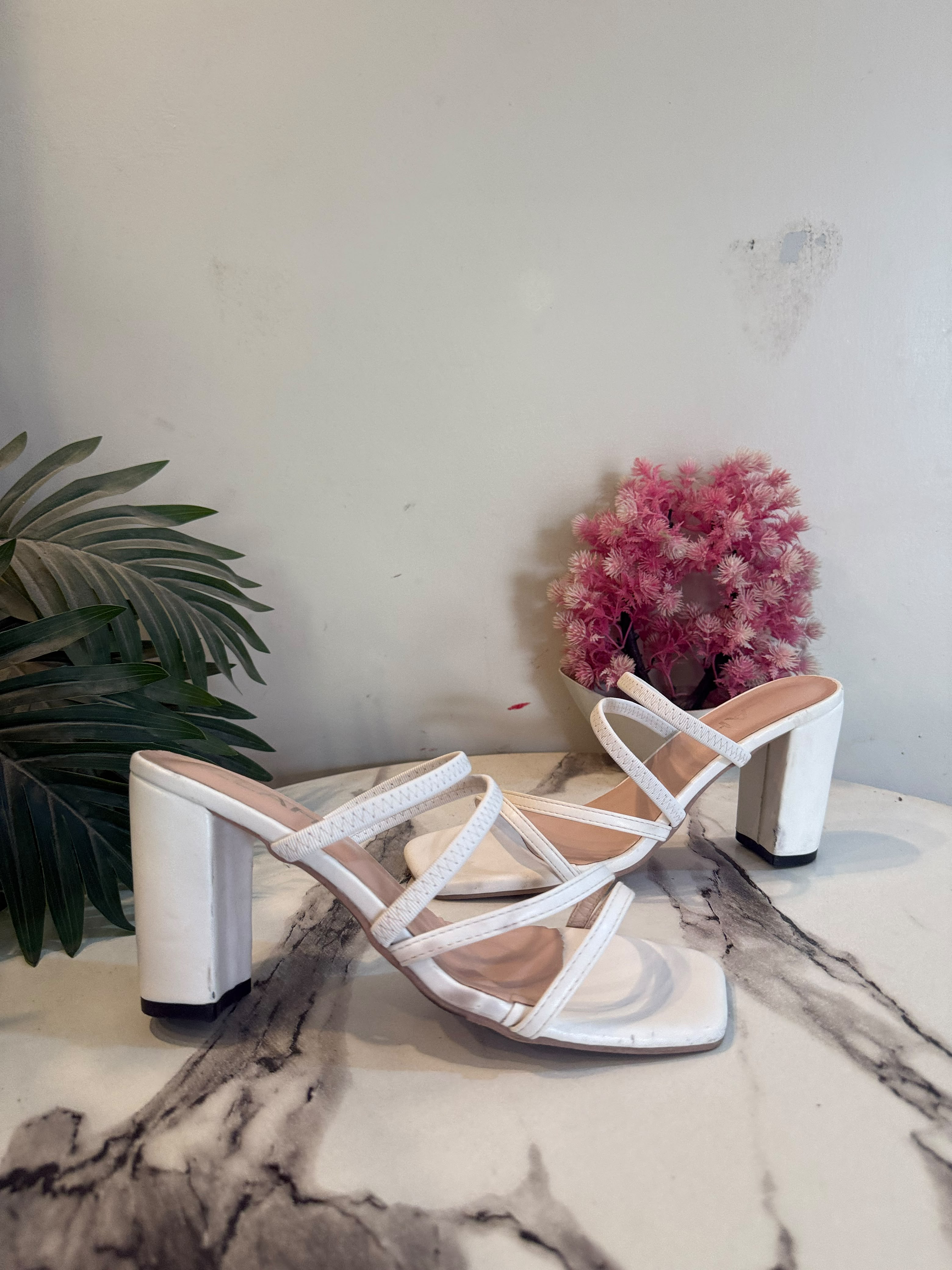 White block heel