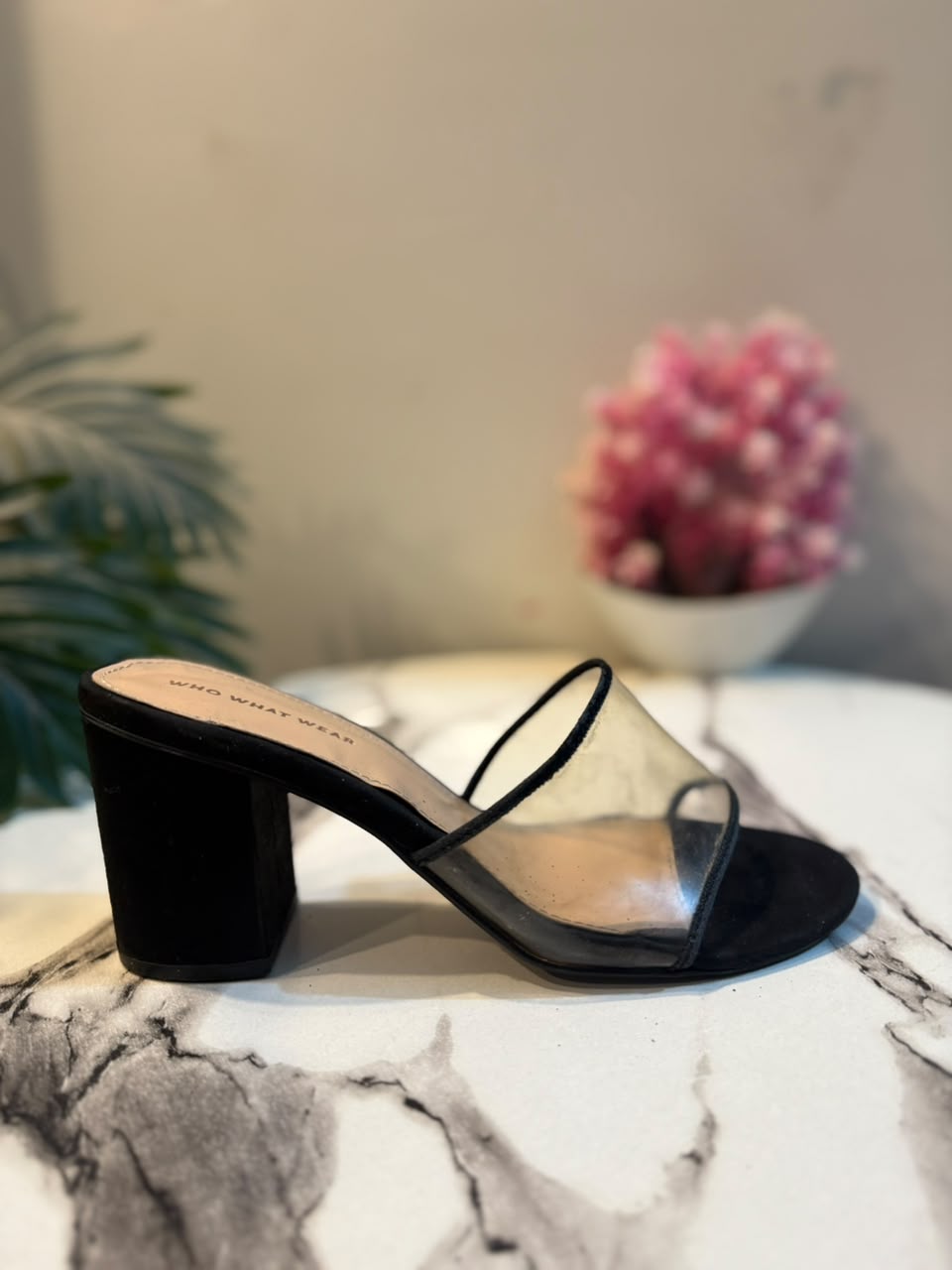 Black block heel