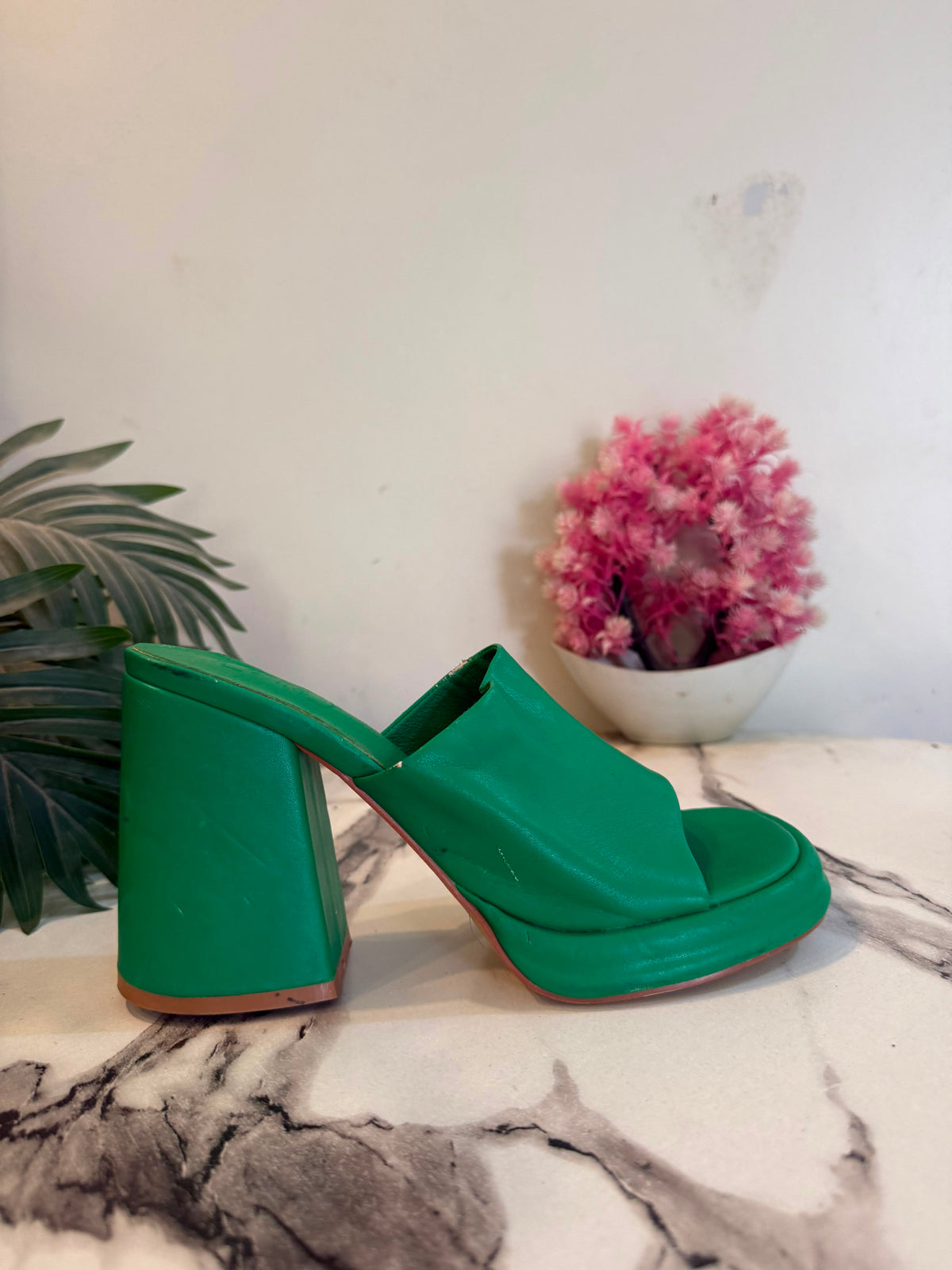 Green block heel