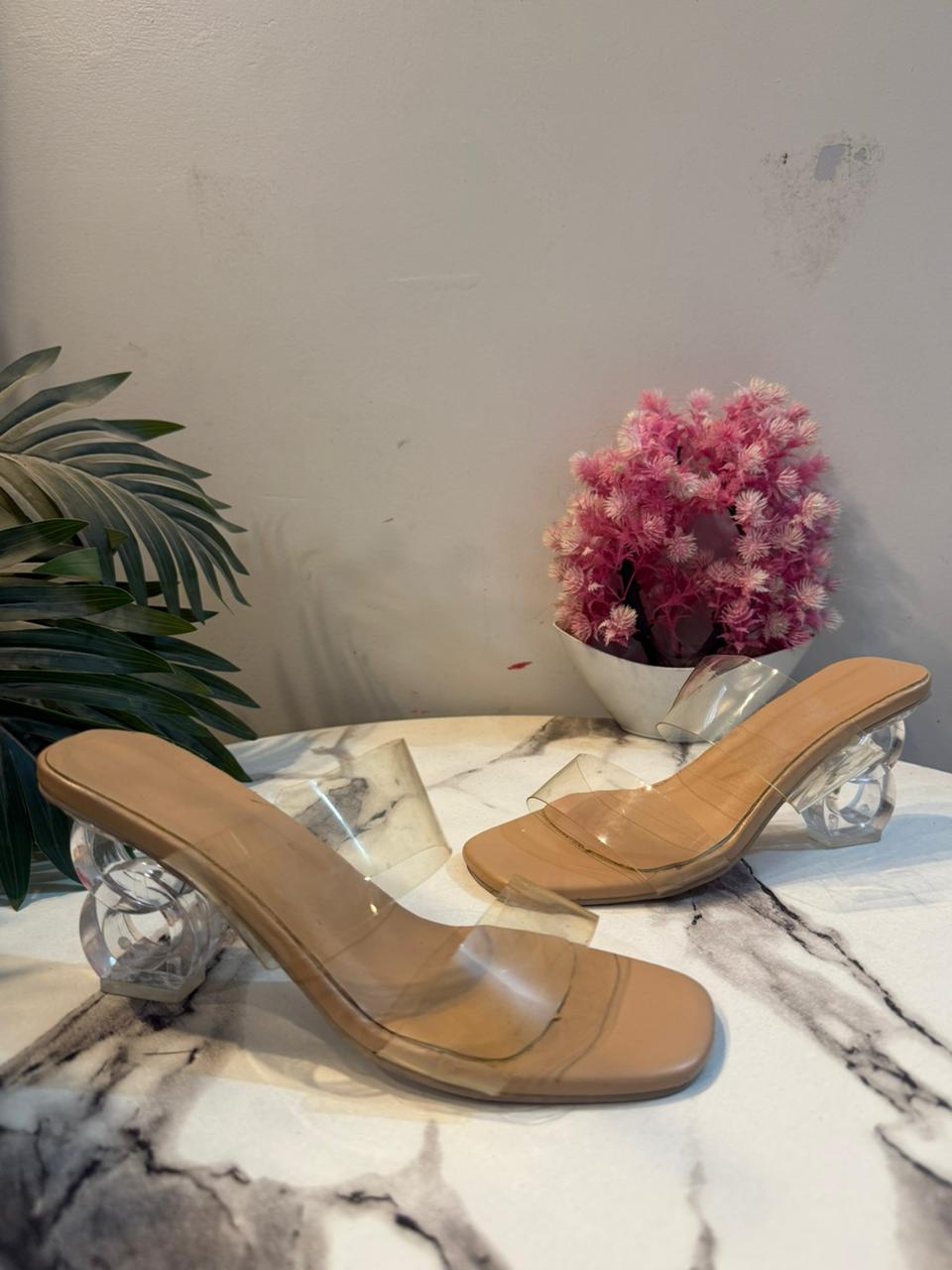 Skin transparent kitten heel