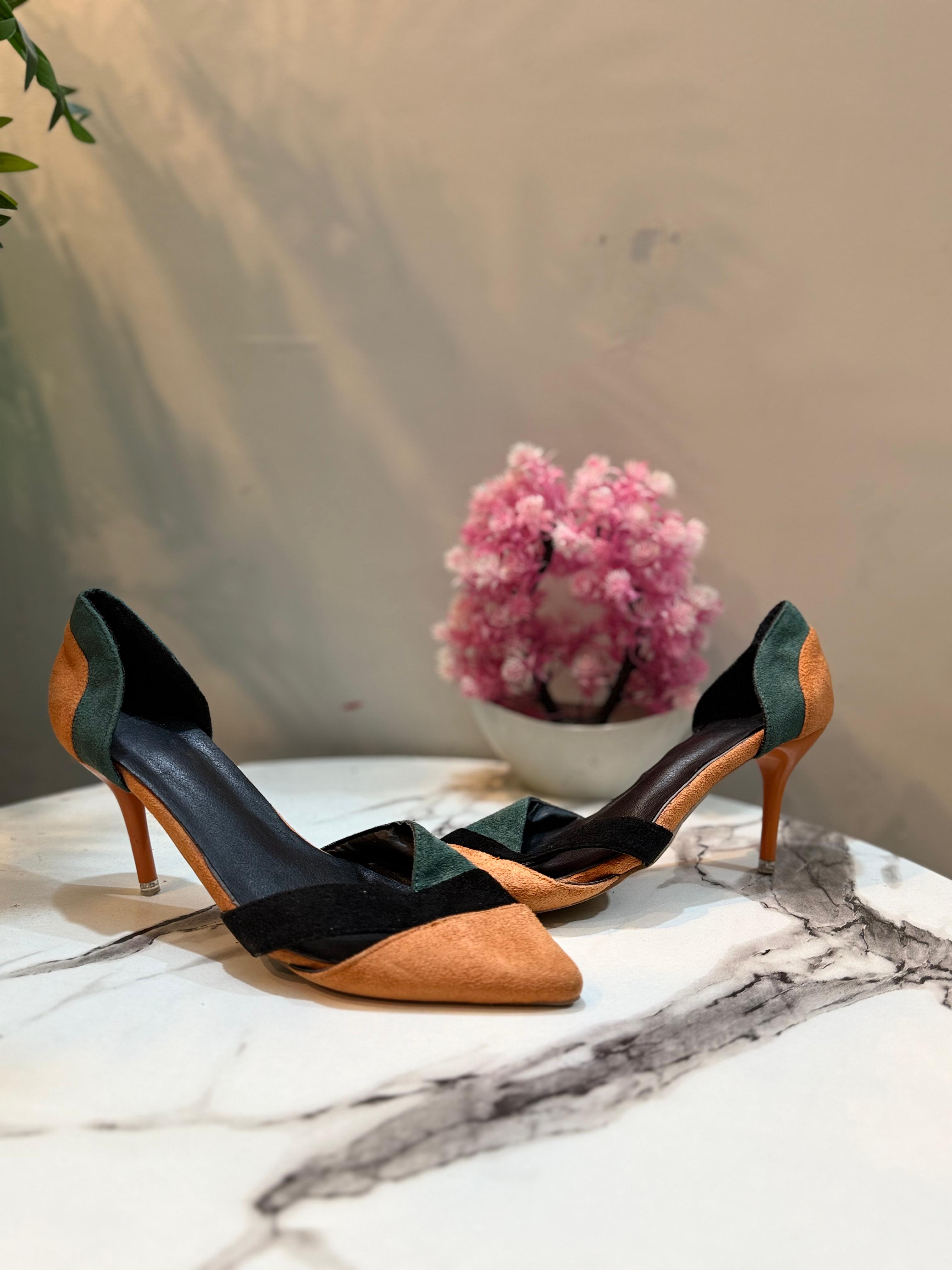 Orange & Green coat shoe