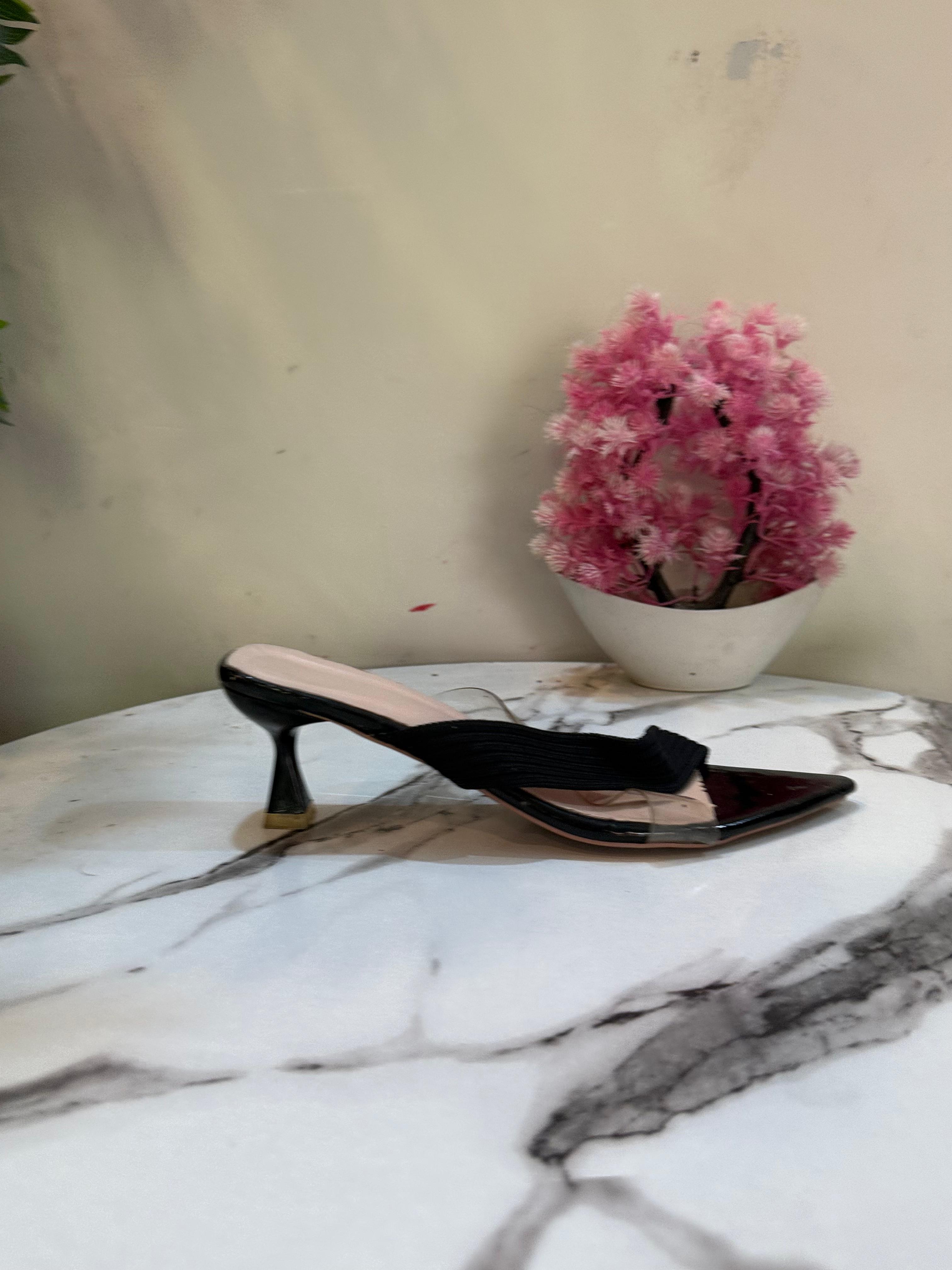 Black kitten heel