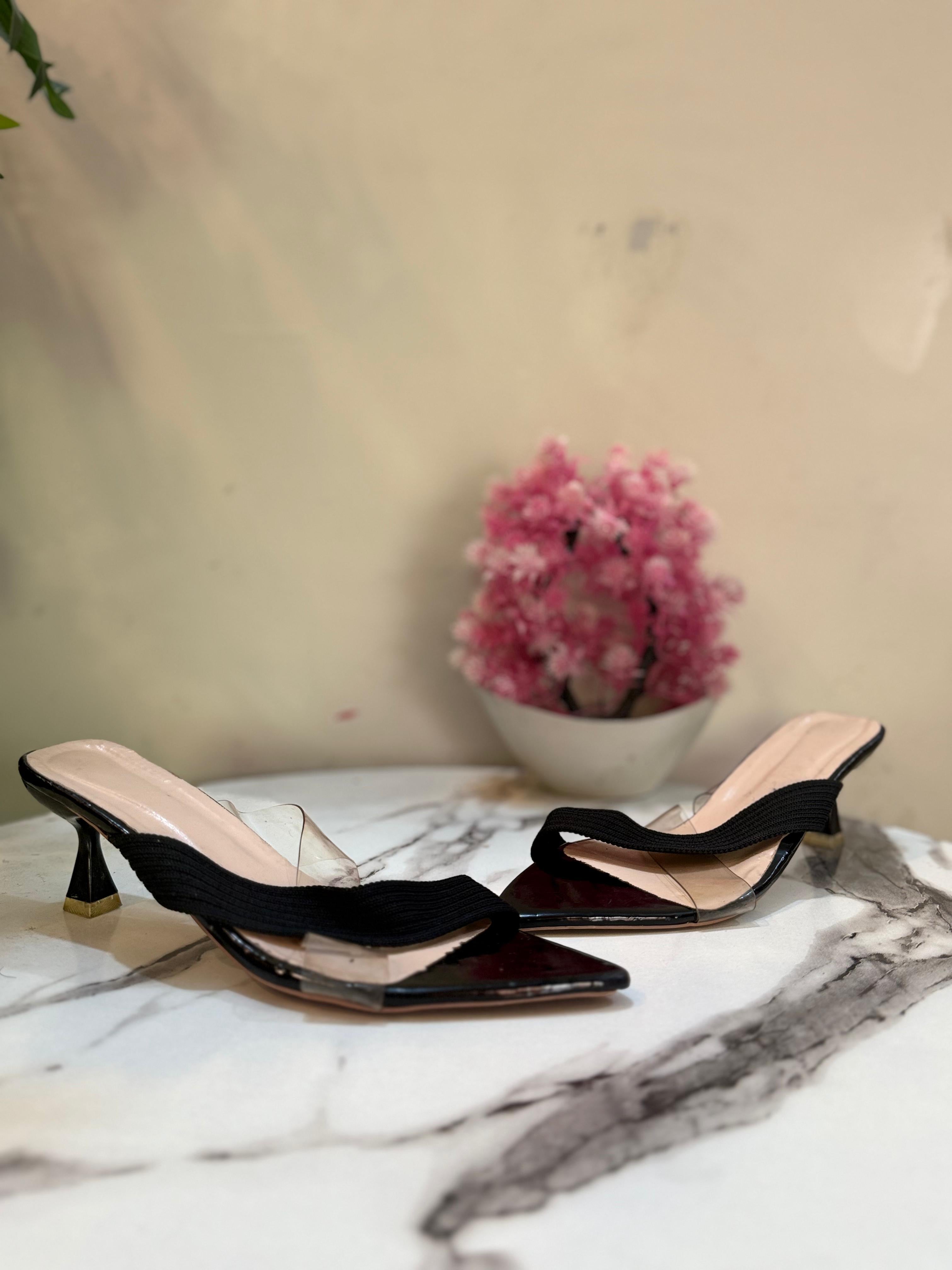 Black kitten heel