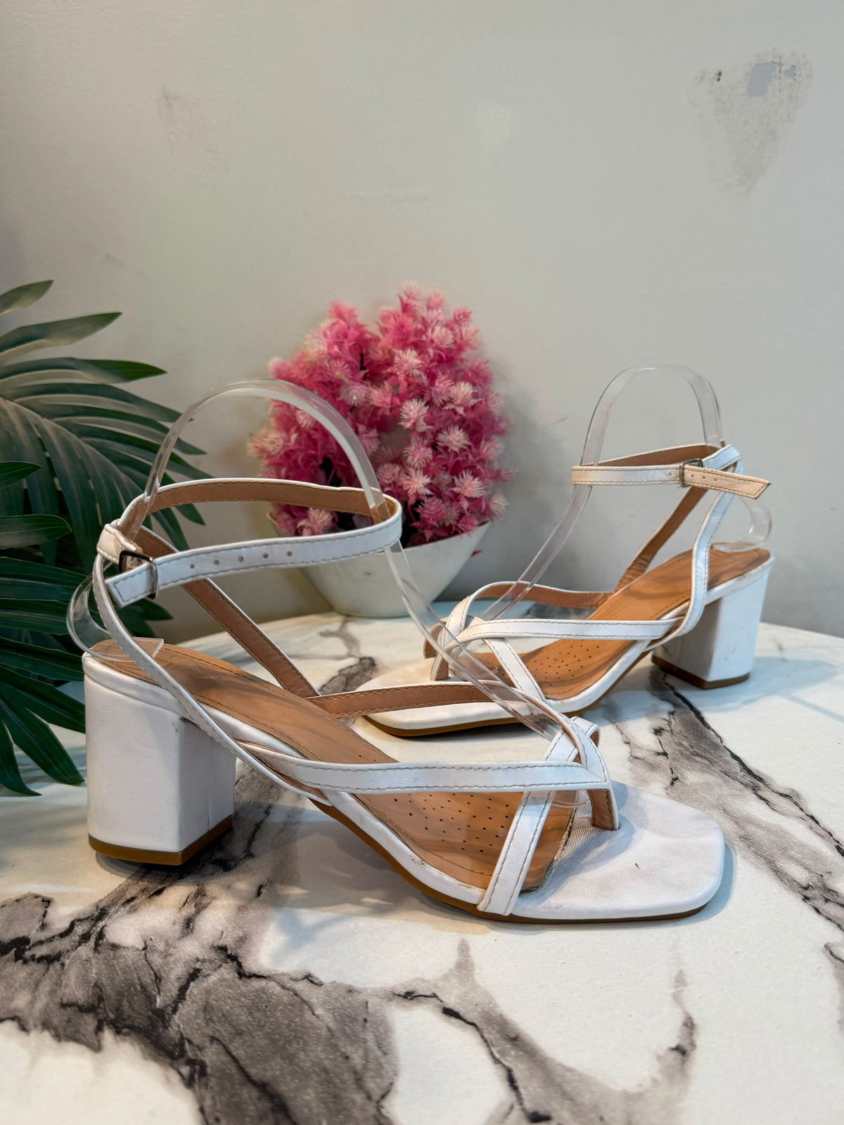 White block heel