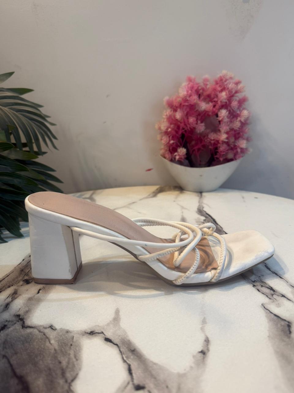 White block heel