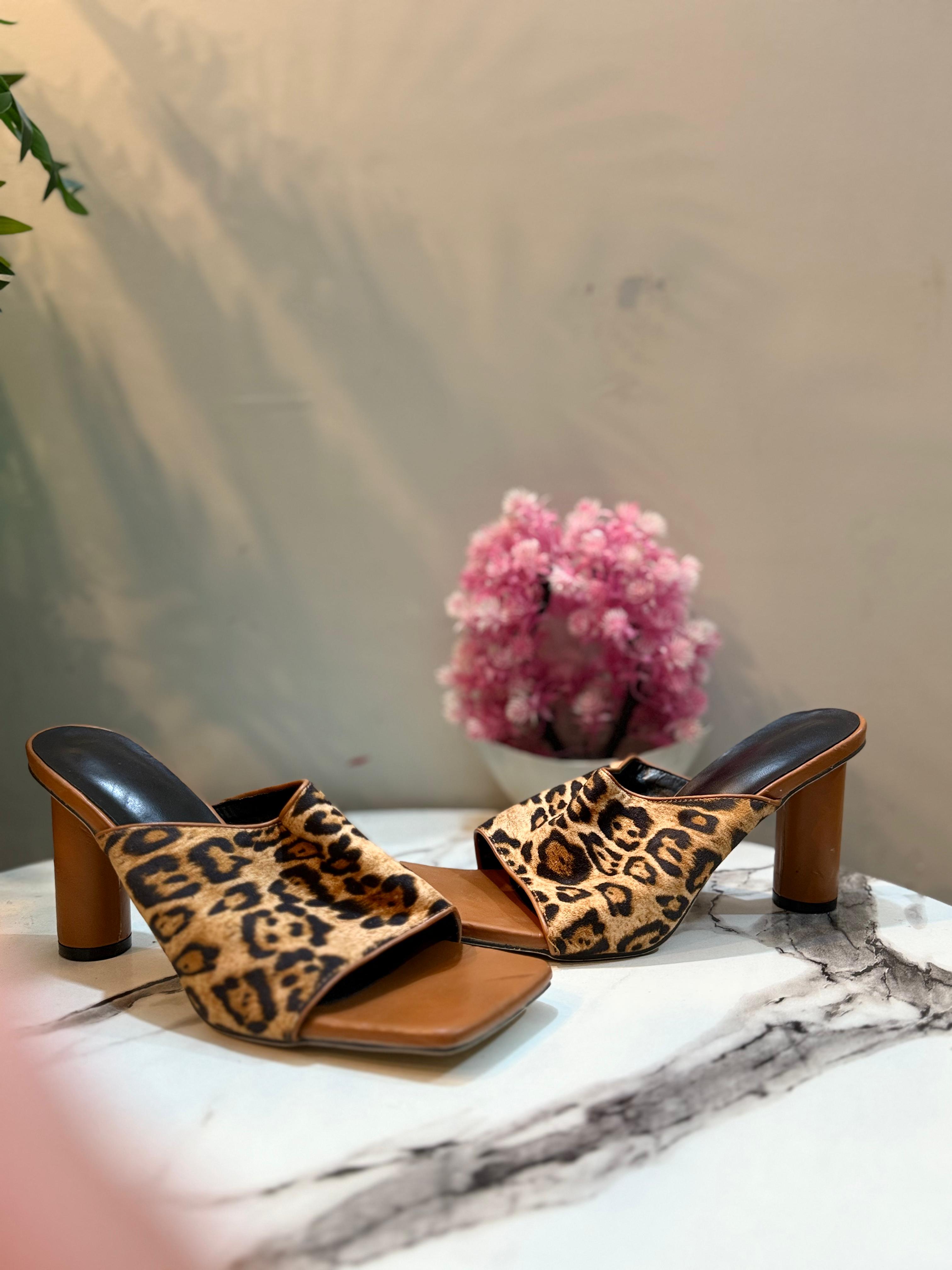 Cheetah print block heel
