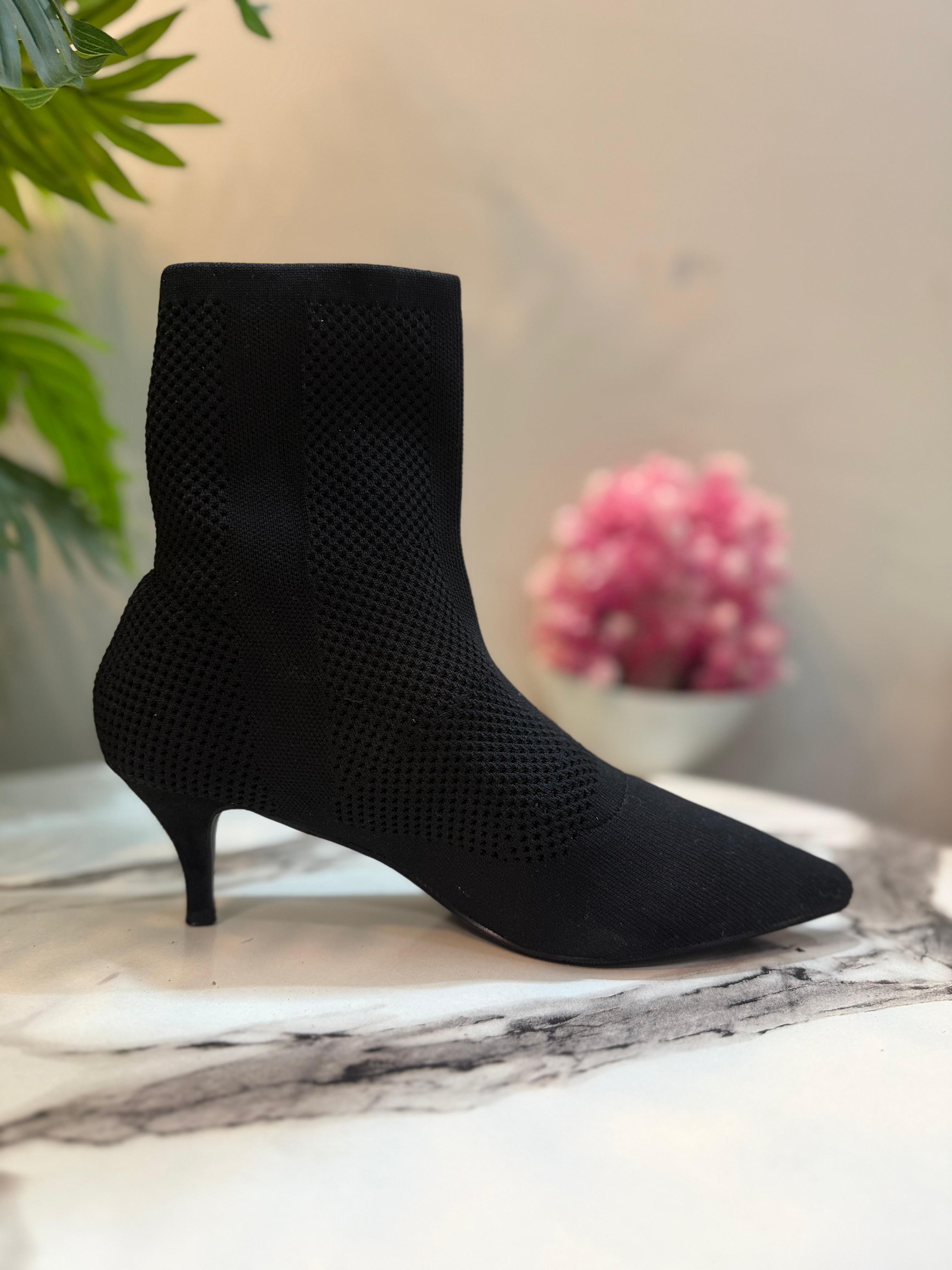 Black suede ankle boot (unknown)
