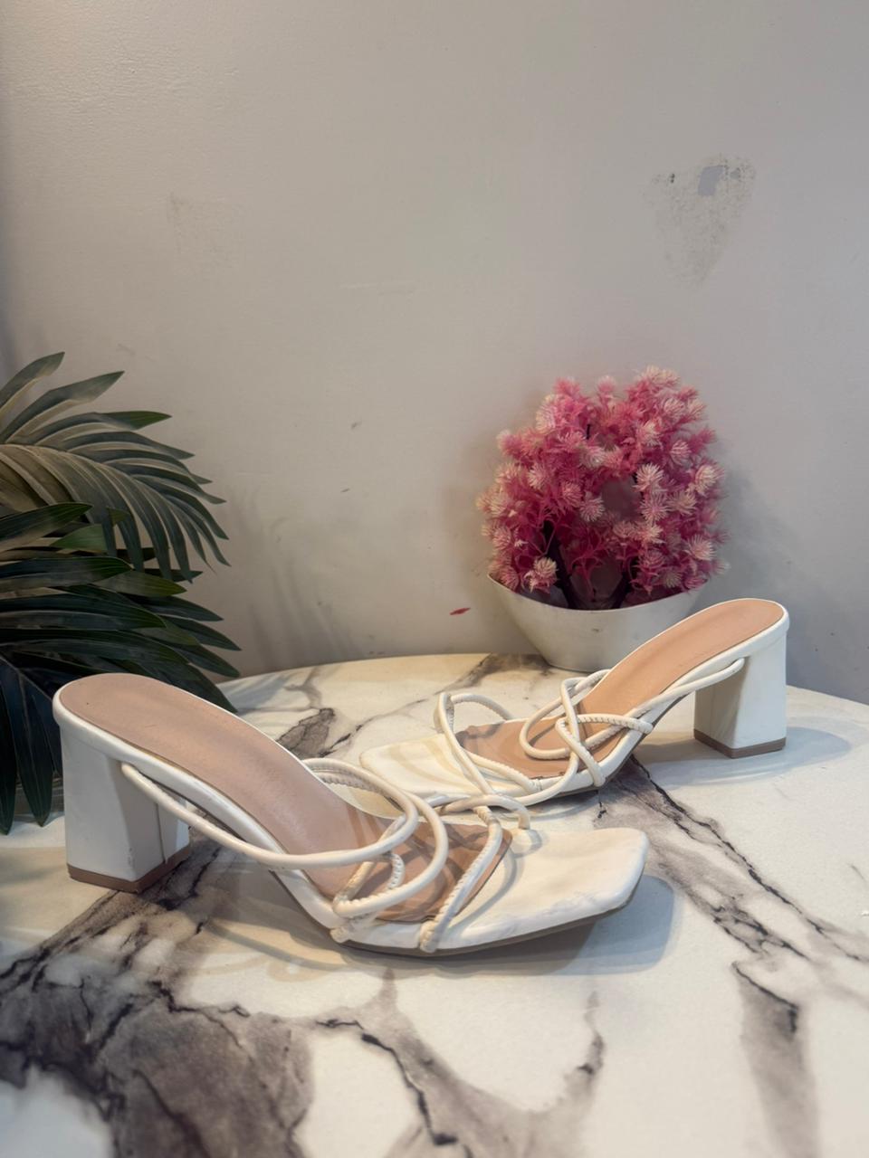 White block heel