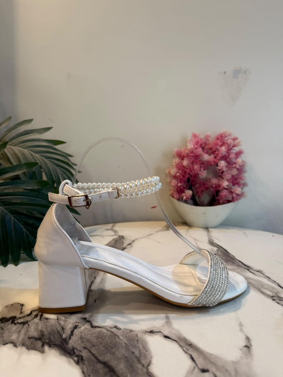 White block heel