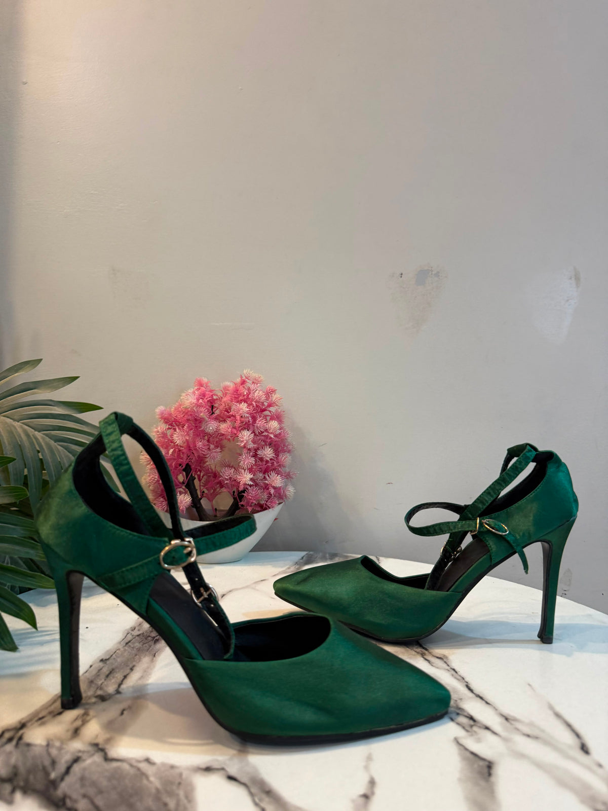 Green coat shoes