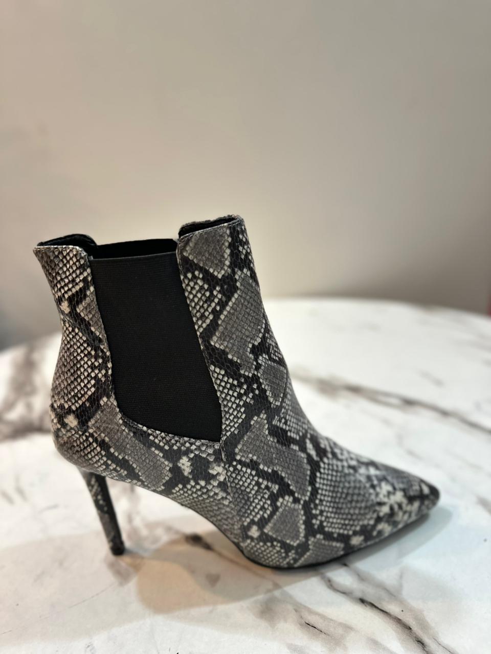 Snake print heeled ankle boot (Billini)