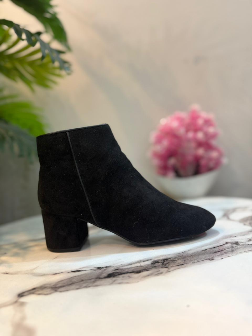 Black suede zipper ankle boot (Jenny fairy)