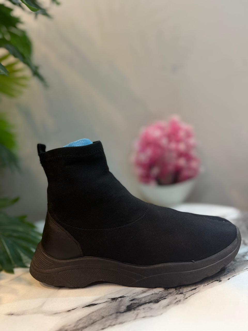 Black sock ankle boot (Unknown)