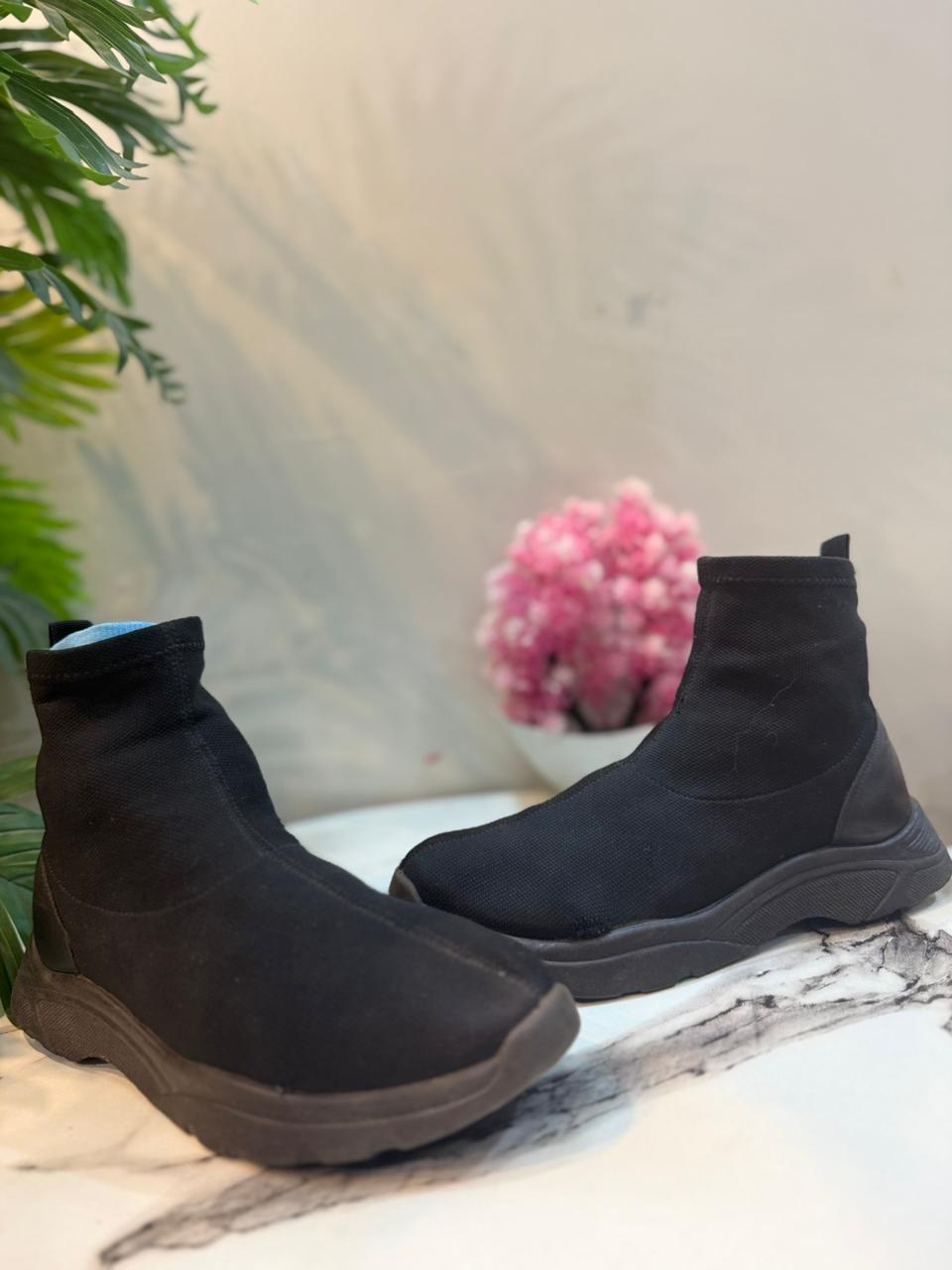 Black sock ankle boot (Unknown)