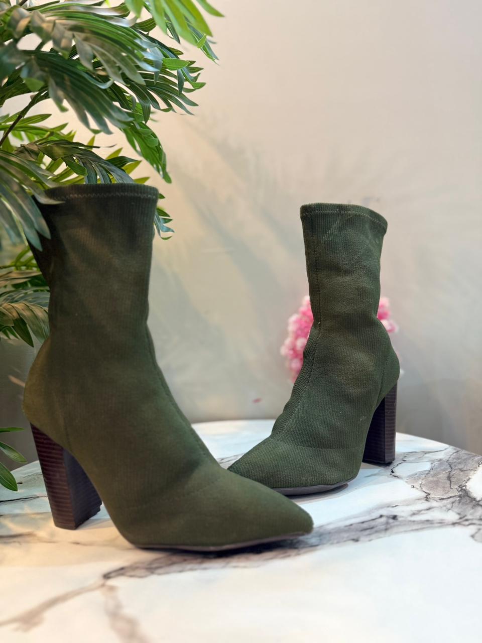 Green sock ankle boot (unknown)