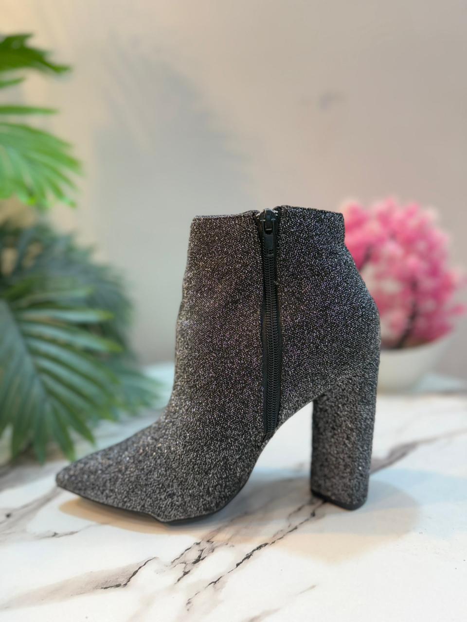 Gliitery zipper ankle boot (Charlotte russe)