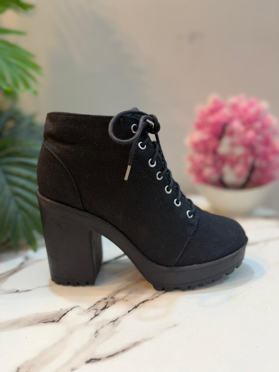 Black lace up boot
