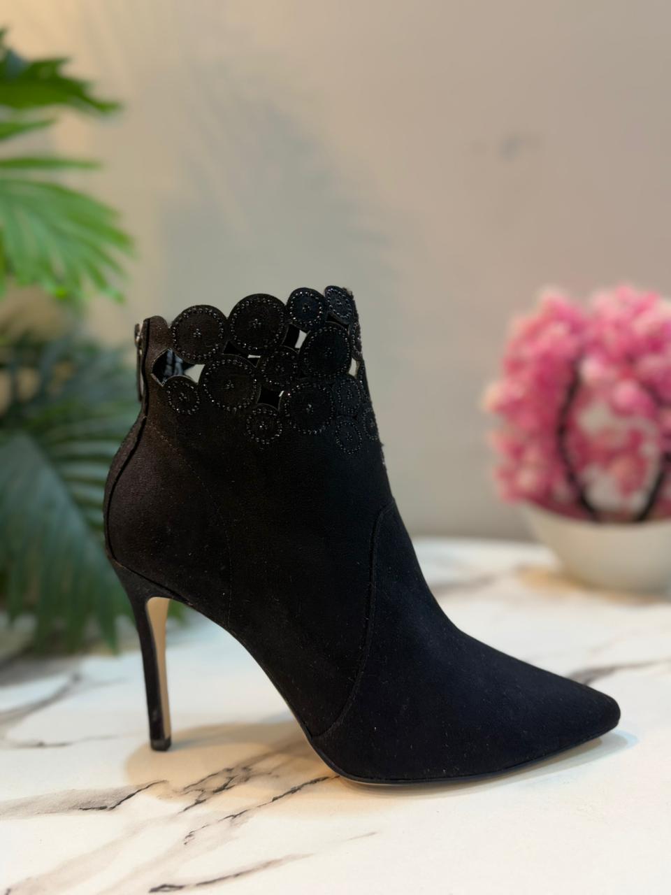 Black Suede heeled ankle boots (Tamaris)