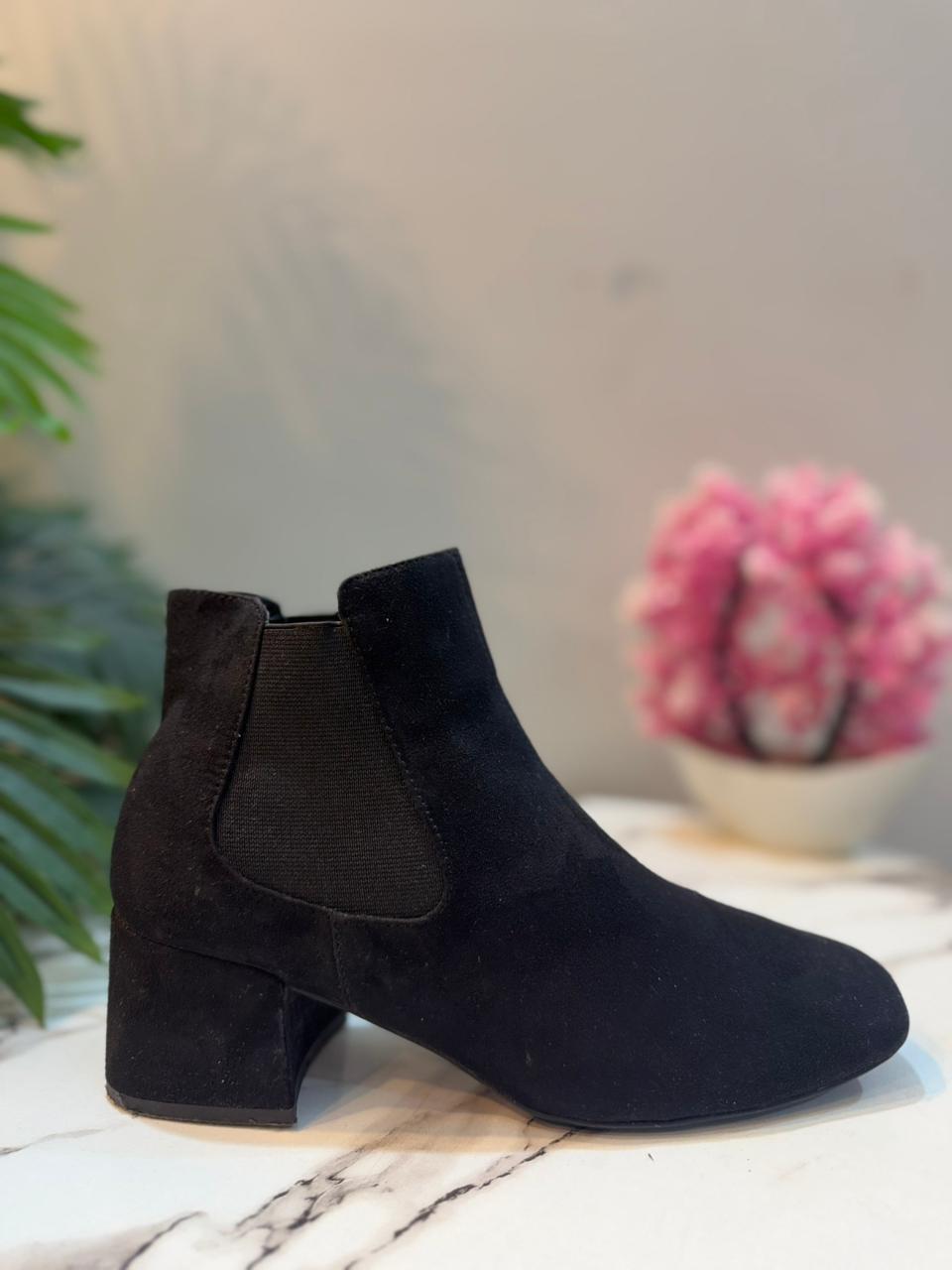 Black suede ankle boot (M&S)