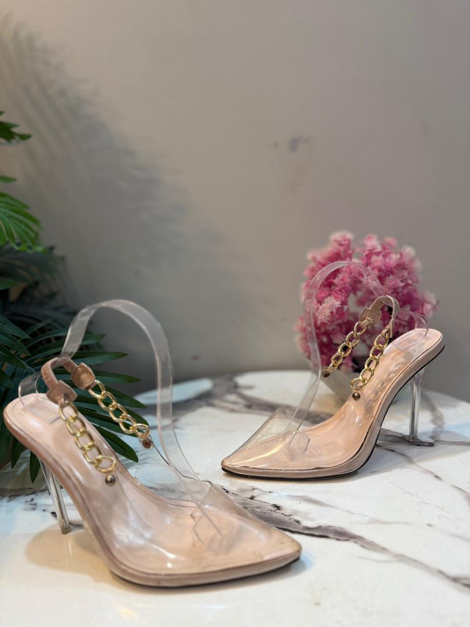 Transparent court heels