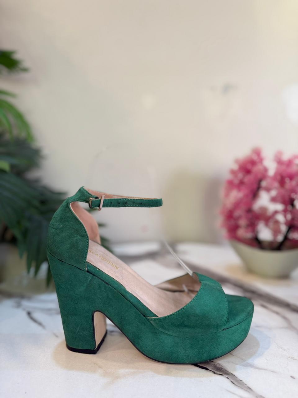 Green block heel