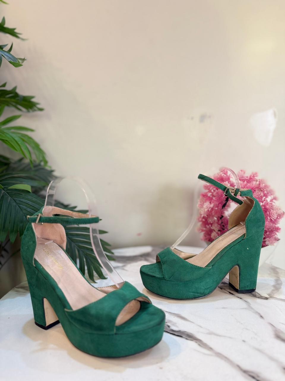 Green block heel