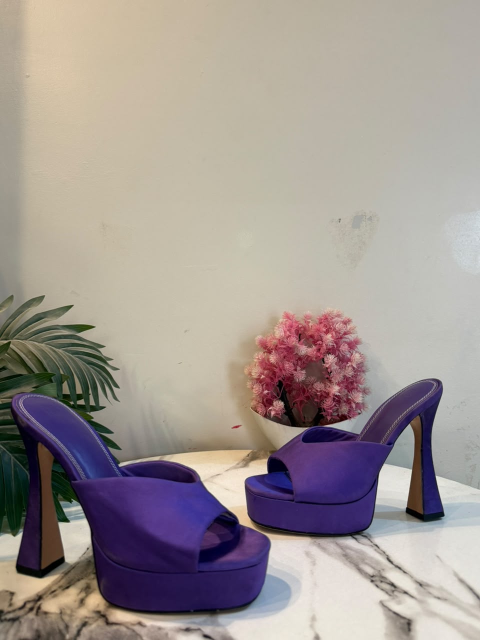 Purple block heel