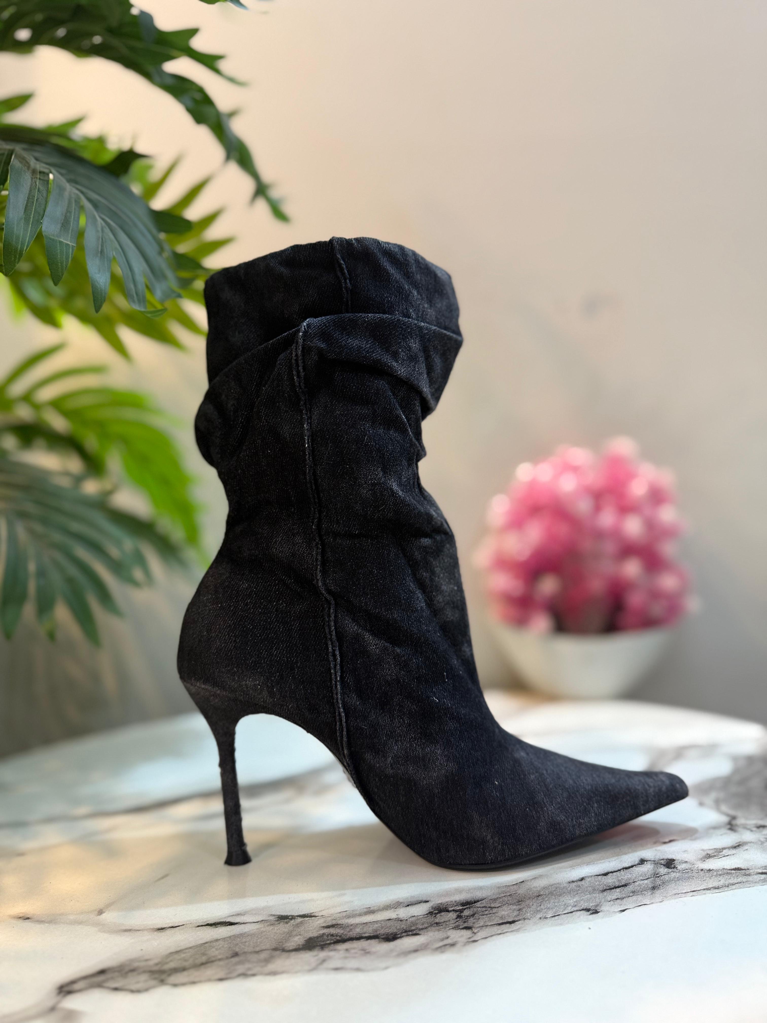 Black suede ankle boot (zara)