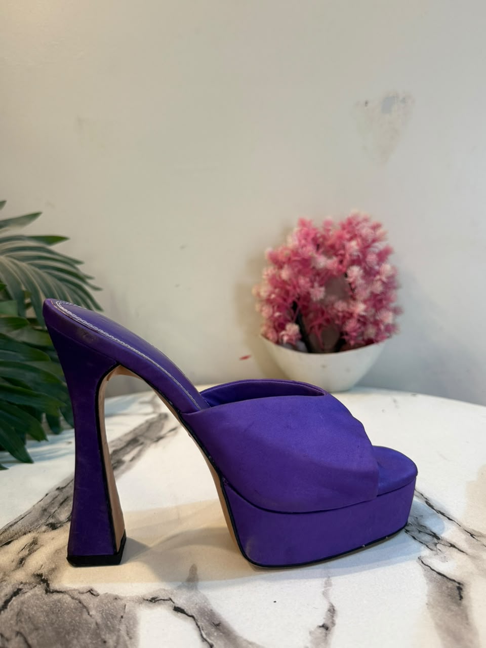 Purple block heel