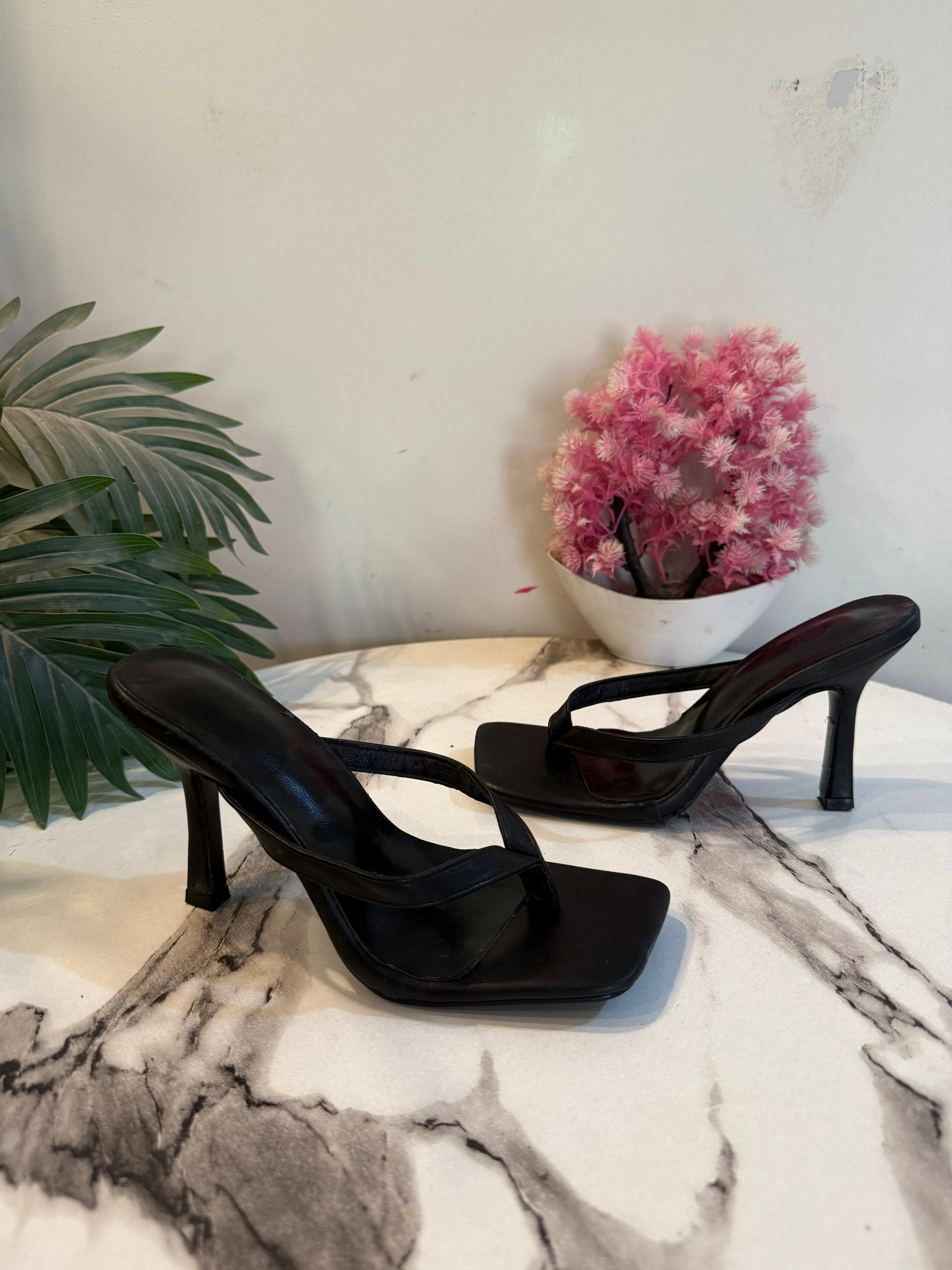Black kitten heel