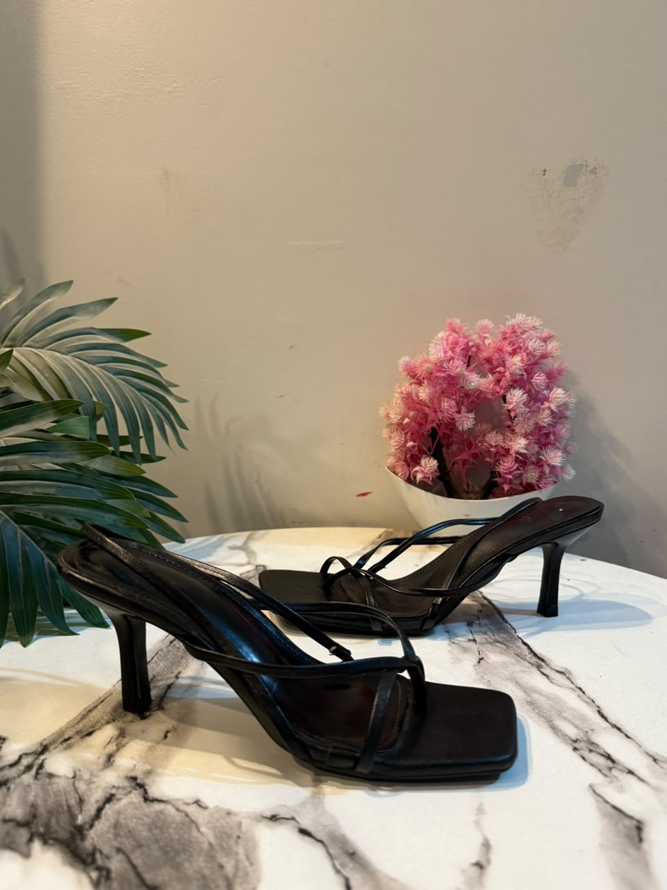 Black kitten heel