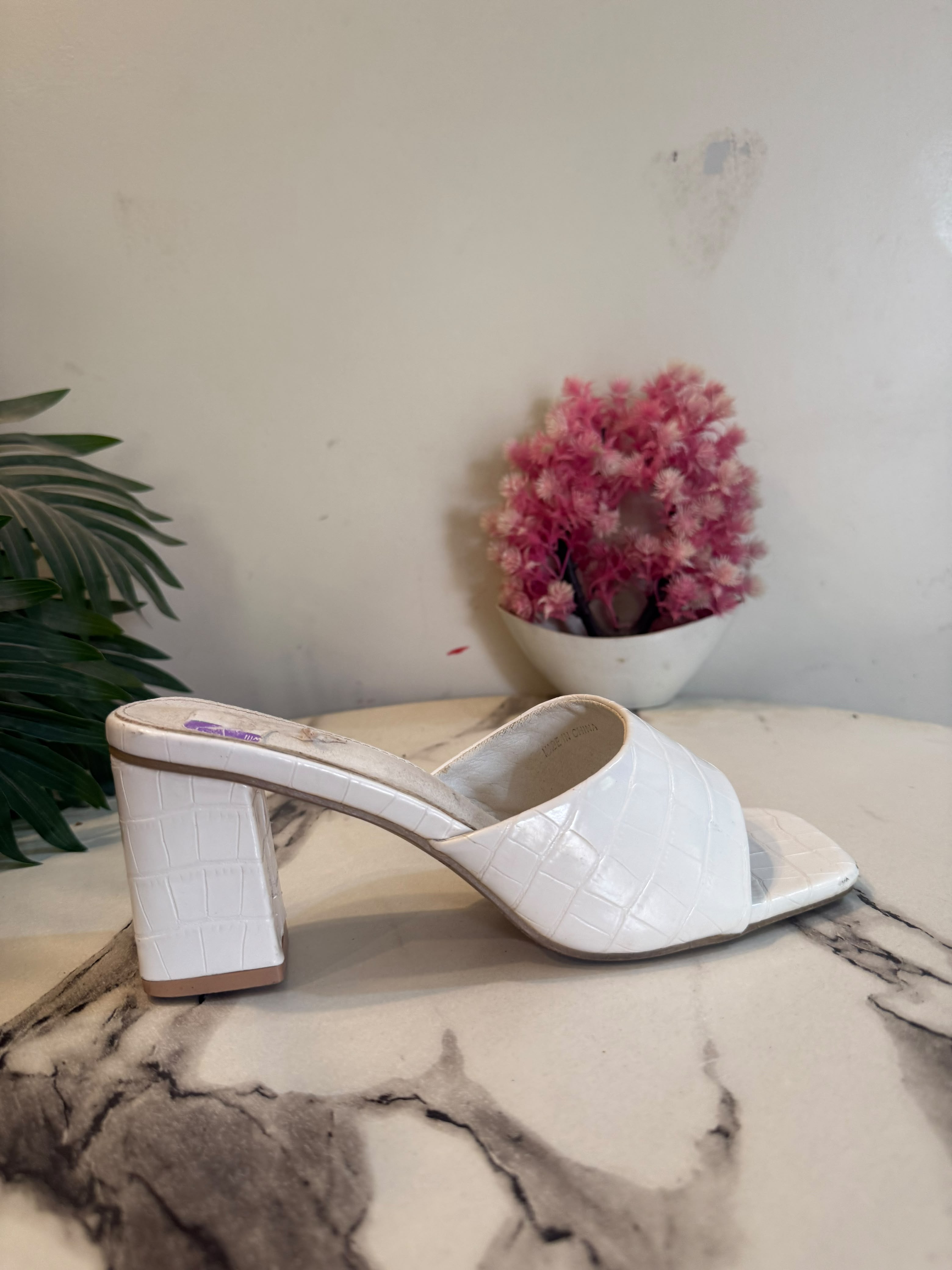 White block heel